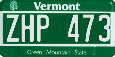 VT license plate ZHP473