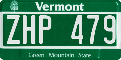 VT license plate ZHP479