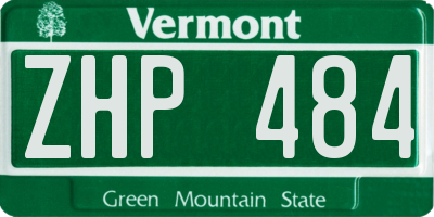 VT license plate ZHP484