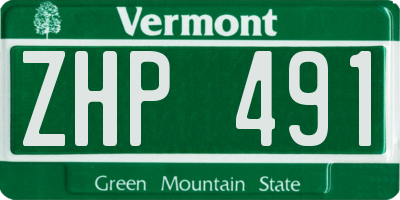 VT license plate ZHP491