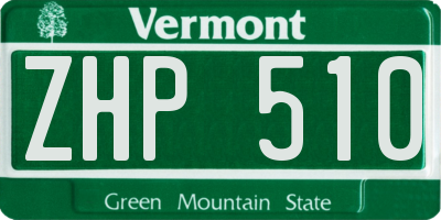 VT license plate ZHP510