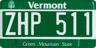 VT license plate ZHP511