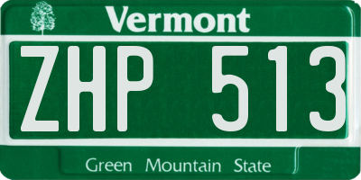 VT license plate ZHP513