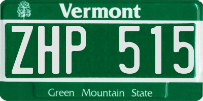 VT license plate ZHP515