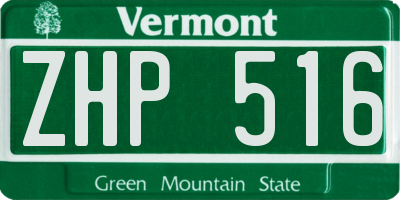 VT license plate ZHP516