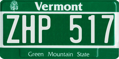 VT license plate ZHP517