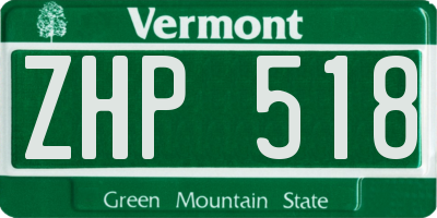 VT license plate ZHP518