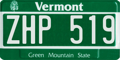 VT license plate ZHP519