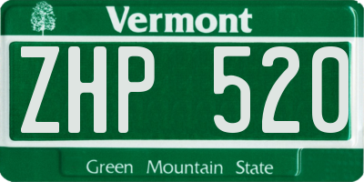 VT license plate ZHP520
