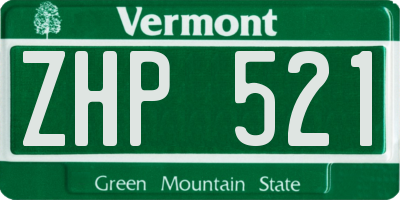 VT license plate ZHP521