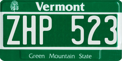 VT license plate ZHP523