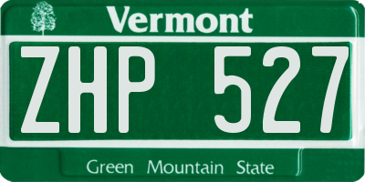 VT license plate ZHP527