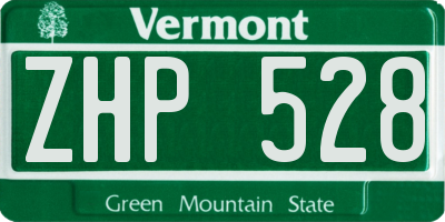 VT license plate ZHP528