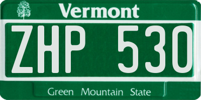 VT license plate ZHP530