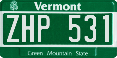 VT license plate ZHP531