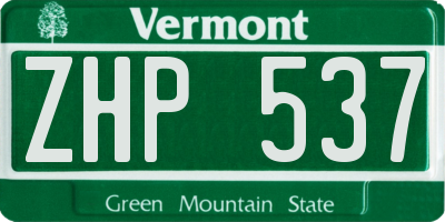 VT license plate ZHP537