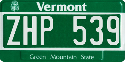VT license plate ZHP539