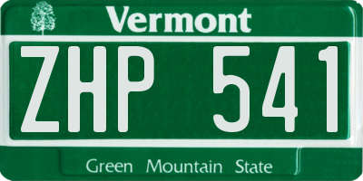 VT license plate ZHP541