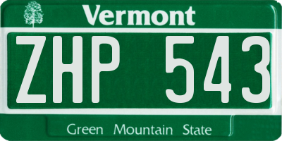 VT license plate ZHP543