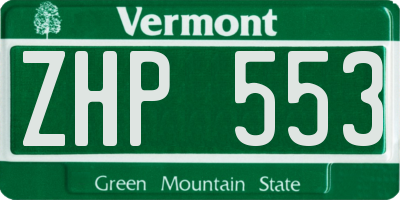 VT license plate ZHP553