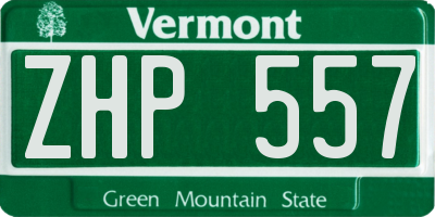 VT license plate ZHP557