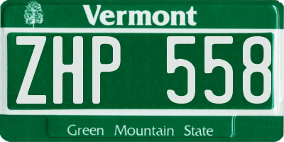 VT license plate ZHP558