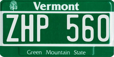 VT license plate ZHP560