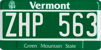 VT license plate ZHP563