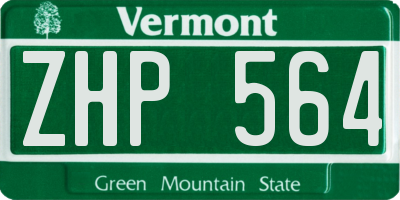 VT license plate ZHP564