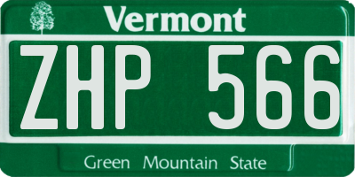 VT license plate ZHP566