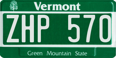 VT license plate ZHP570