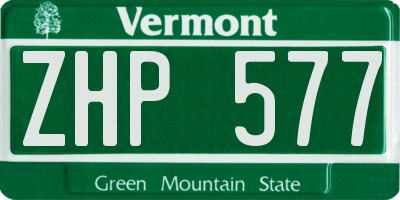 VT license plate ZHP577