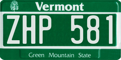 VT license plate ZHP581