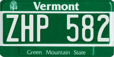 VT license plate ZHP582