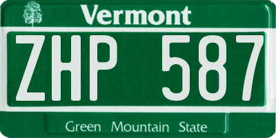 VT license plate ZHP587
