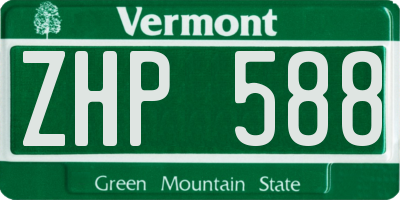 VT license plate ZHP588
