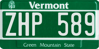 VT license plate ZHP589