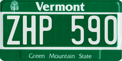 VT license plate ZHP590