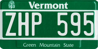 VT license plate ZHP595