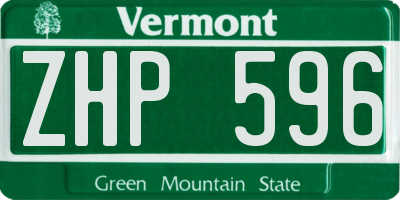 VT license plate ZHP596