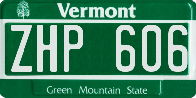 VT license plate ZHP606
