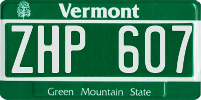VT license plate ZHP607