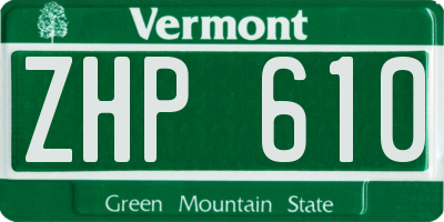 VT license plate ZHP610
