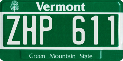 VT license plate ZHP611