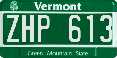 VT license plate ZHP613