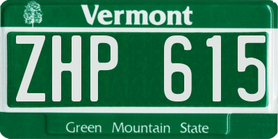 VT license plate ZHP615