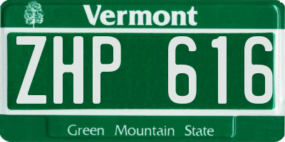 VT license plate ZHP616