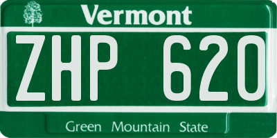 VT license plate ZHP620