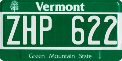 VT license plate ZHP622