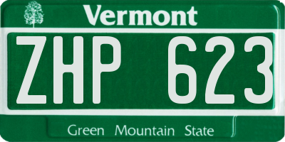 VT license plate ZHP623